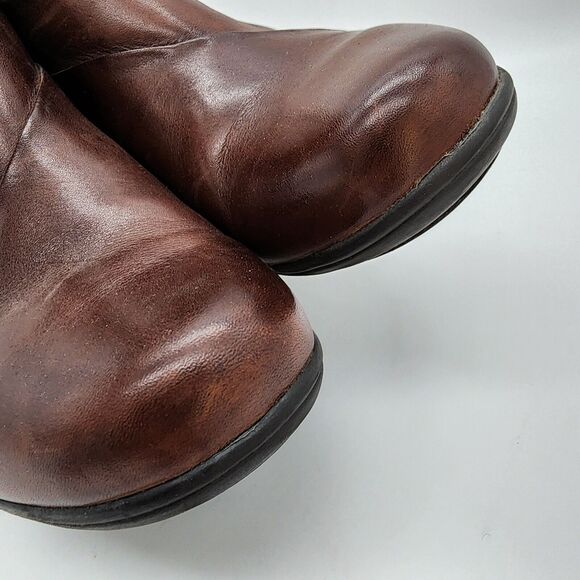 Earth Spirit Classics Fiona Ankle Boots Womens 10 Brown Leather Pleated Booties - Picture 6 of 12